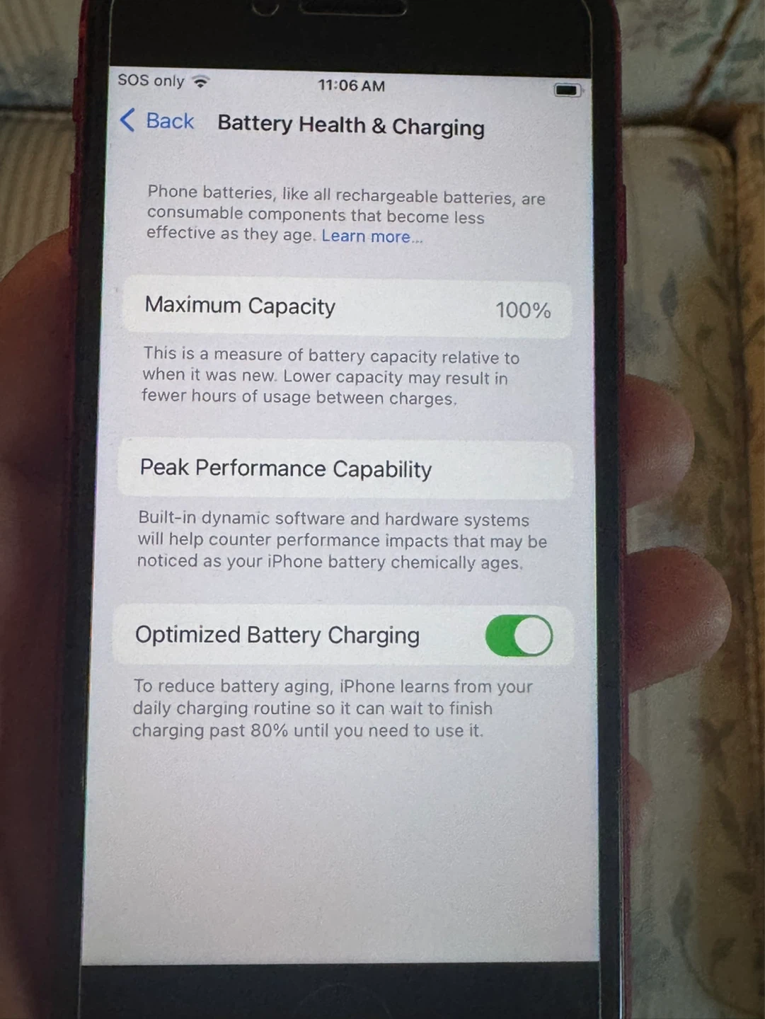 iPhone SE 64GB 100battery health - photo 5