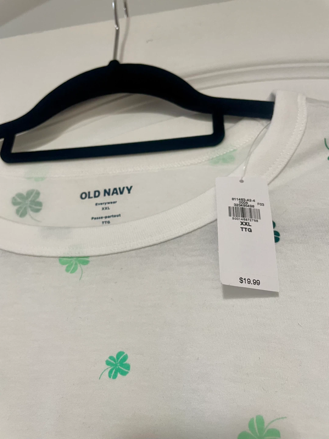 NWT Old Navy White Clover Print T-Shirt XXL - photo 3