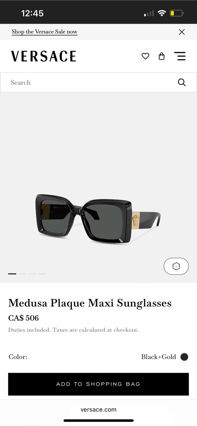 Brand new $340 Versace Medusa Plaque Maxi Sunglasses Black+Gold - photo 2