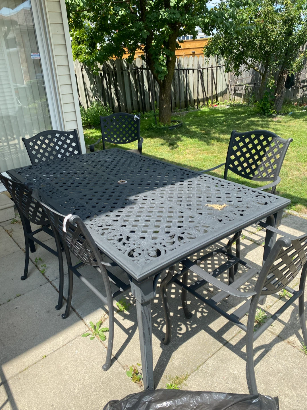 Cast Aluminum Patio Dining Set with 6 Chairs
