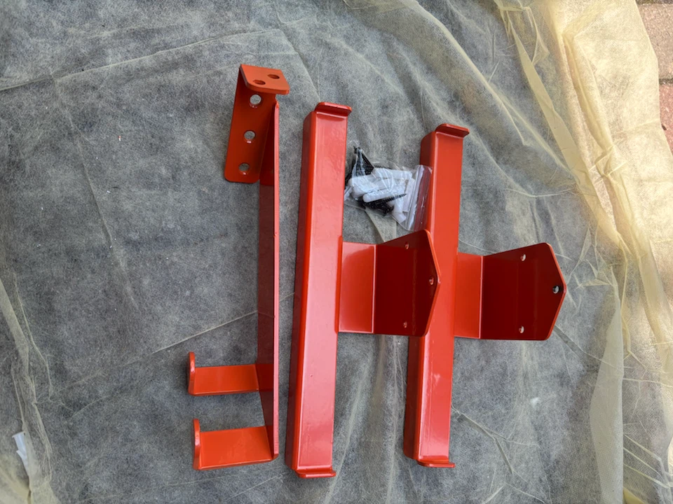 Orange Metal Wall Mount Brackets with Hardware