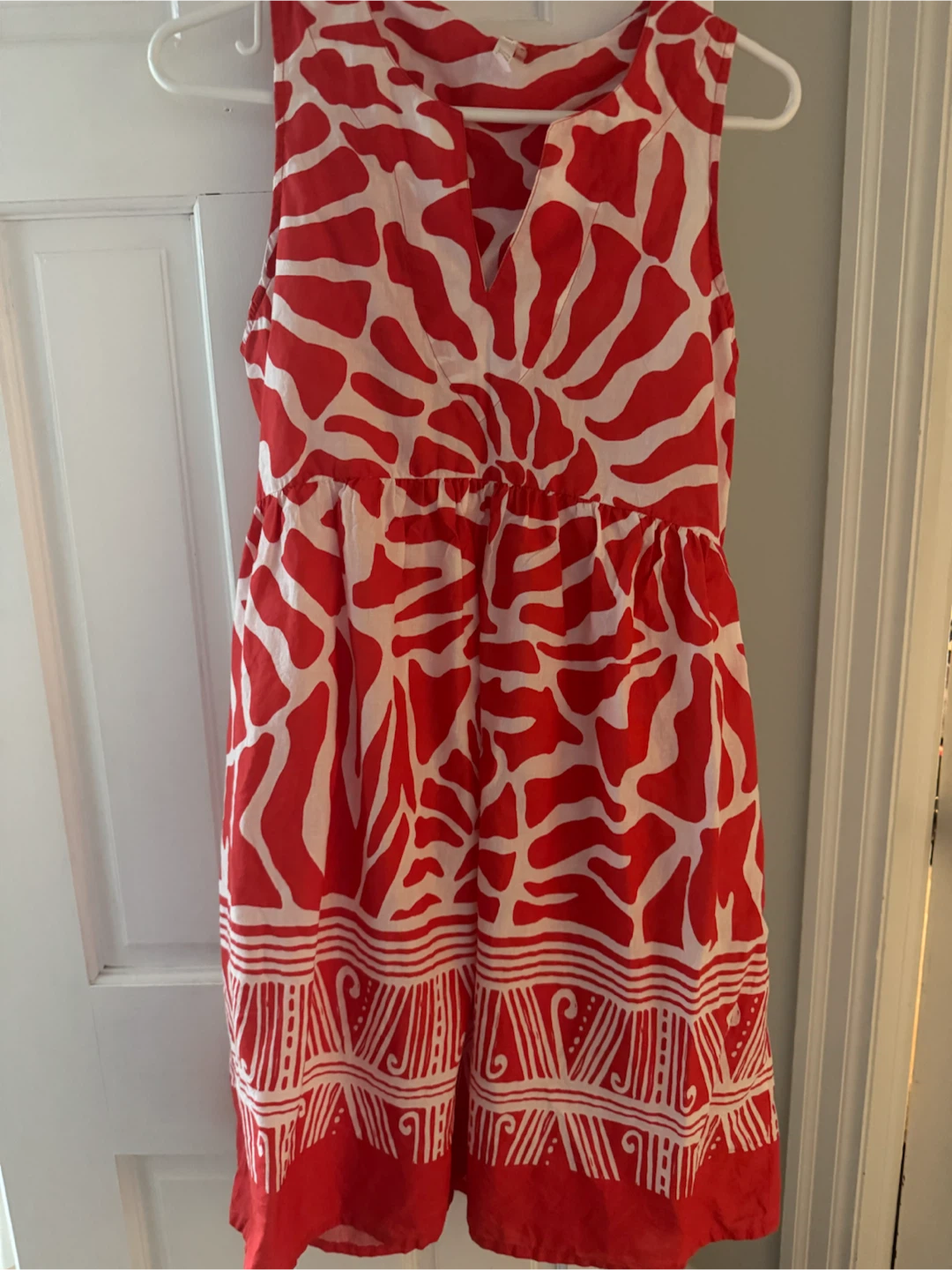 Orange and White Cotton Dress