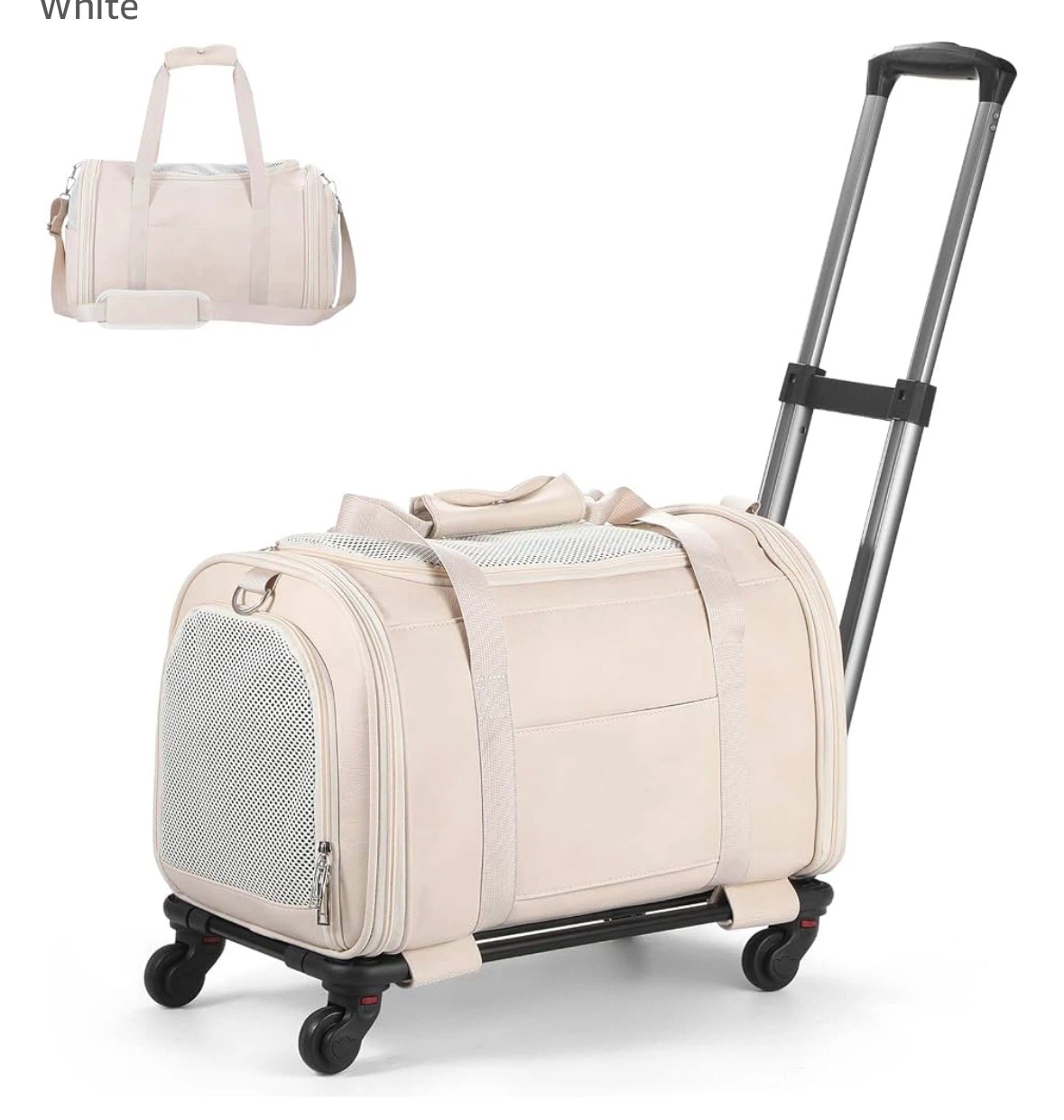 Cream Pet Carrier with Wheels - photo 4