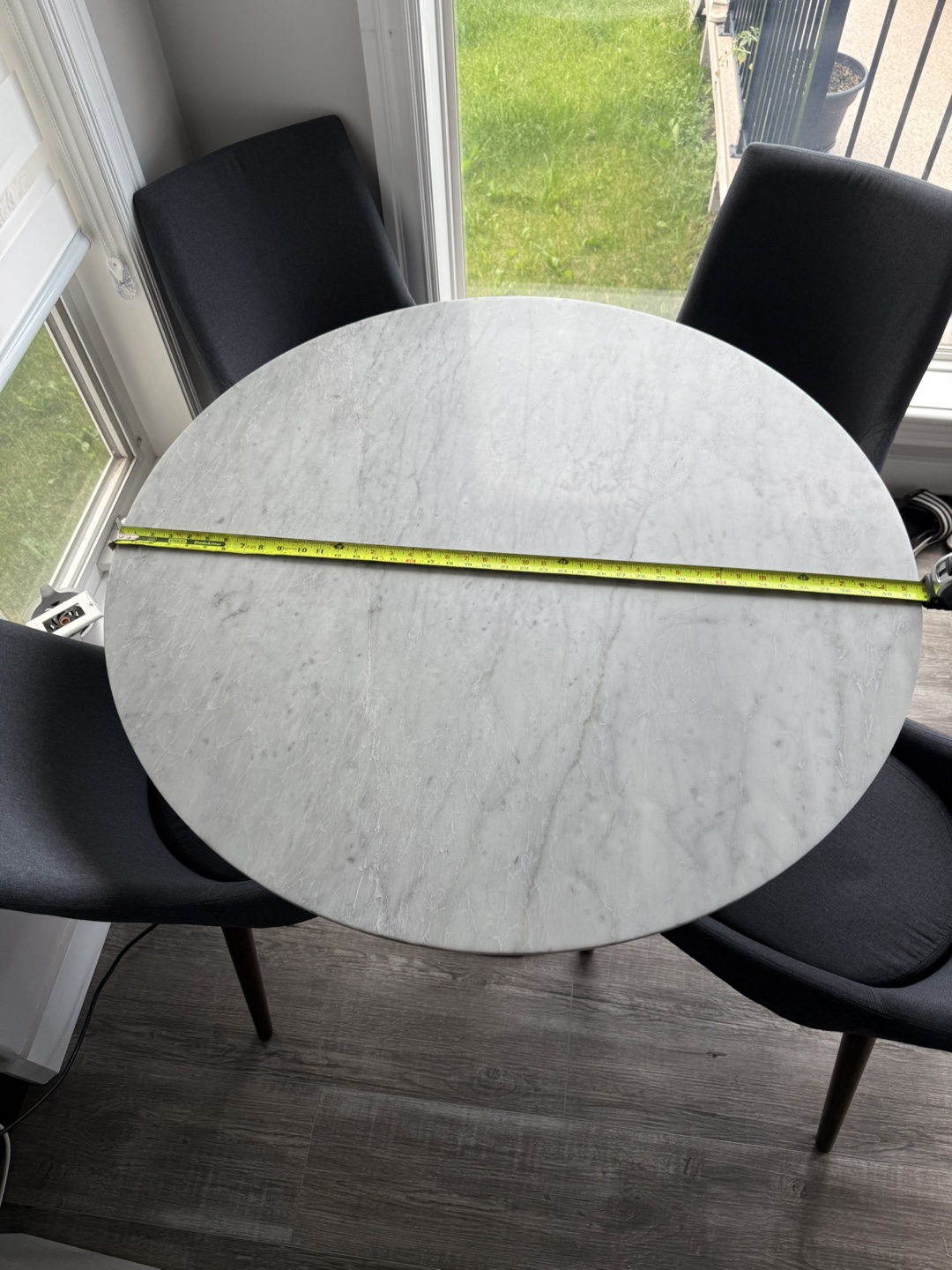 Round Marble Dining Table with 4 Chairs