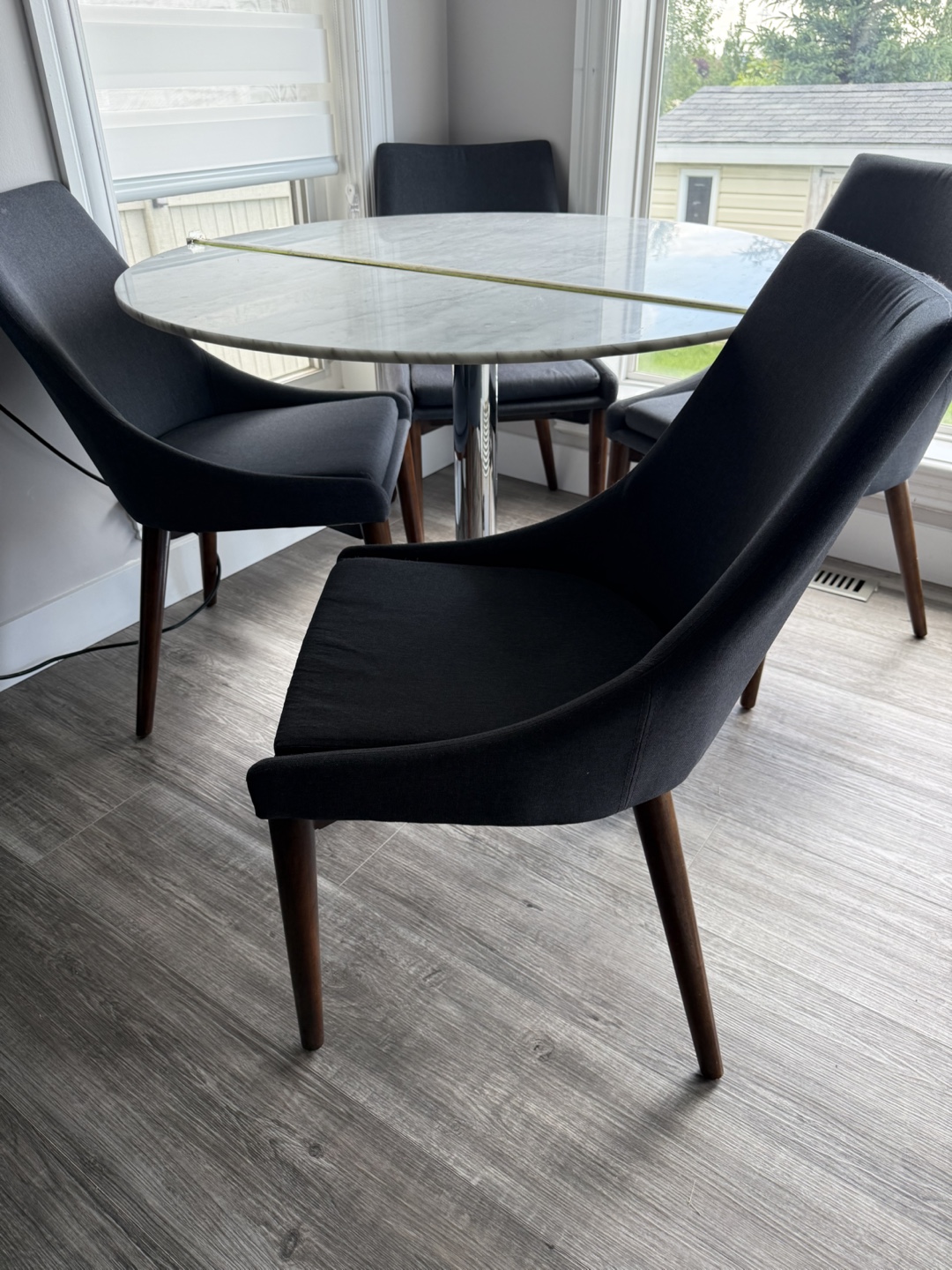 Round Marble Dining Table with 4 Chairs - photo 4