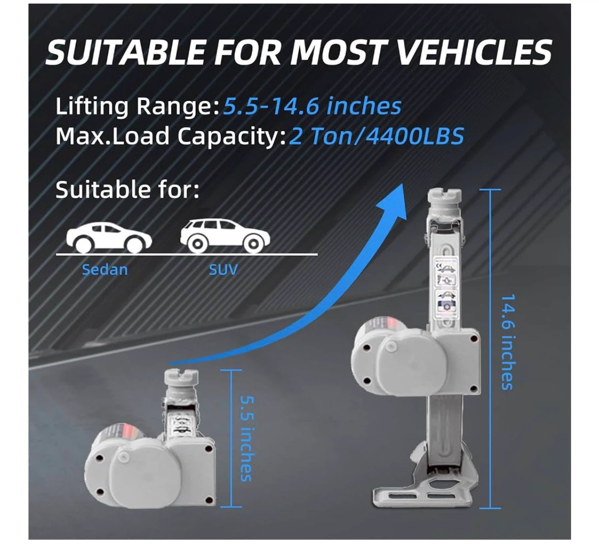 2 Ton 12V Electric Car Jack with Case - photo 2