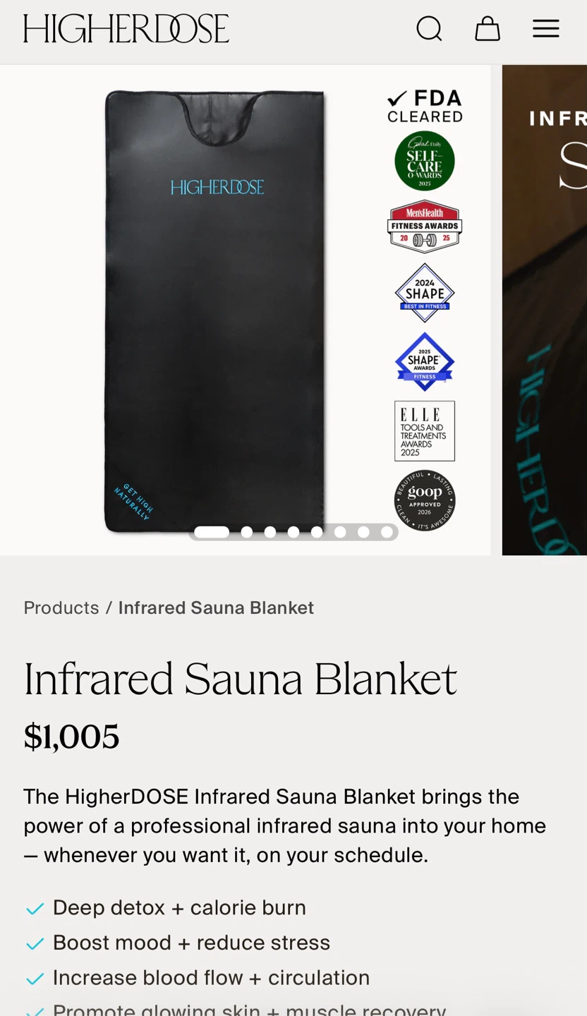 HigherDose Infrared Sauna Blanket and Towel Insert