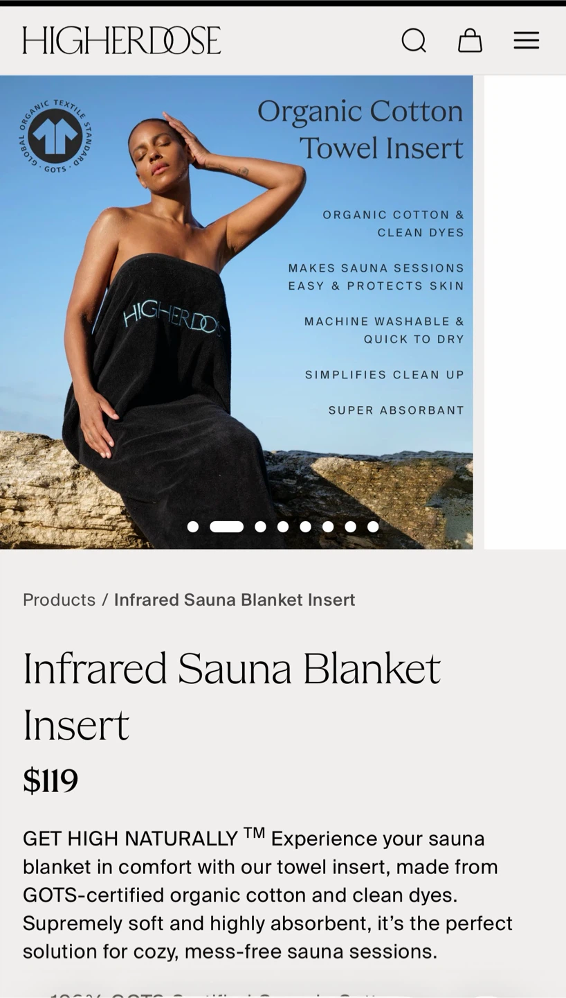 HigherDose Infrared Sauna Blanket and Towel Insert - photo 2