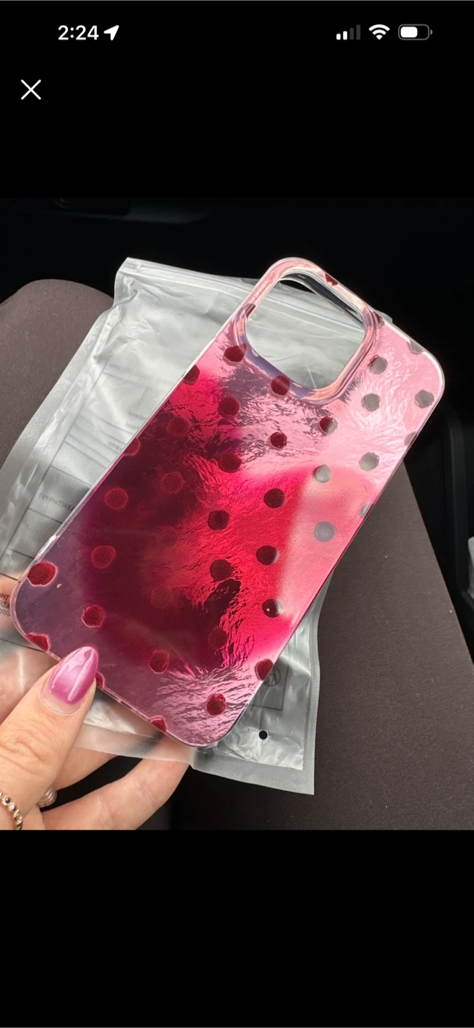 Pink Polka Dot Phone Case iphone 14 pro max
