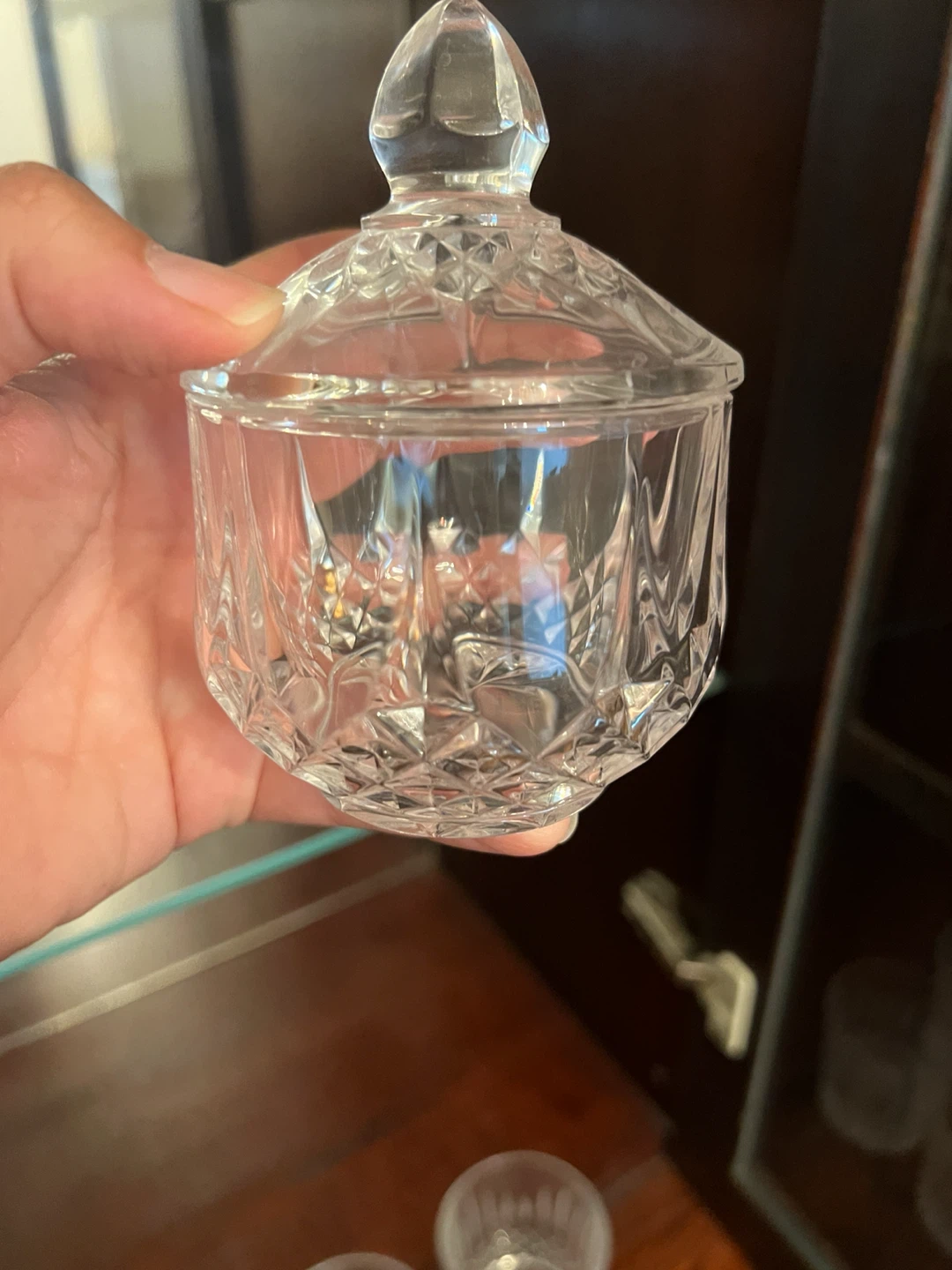 Set of 8 crystal glasses and 1 jar - photo 4