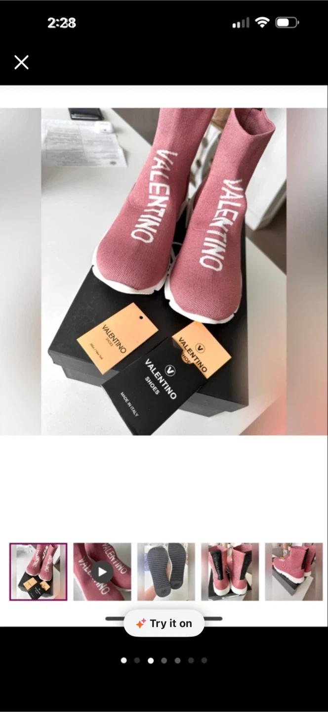 Valentino Shoes Pink Sock Boots