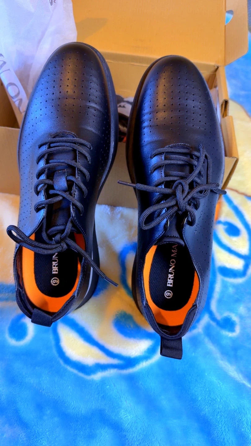 Bruno Magli Black Perforated Oxford Shoes - Size 9