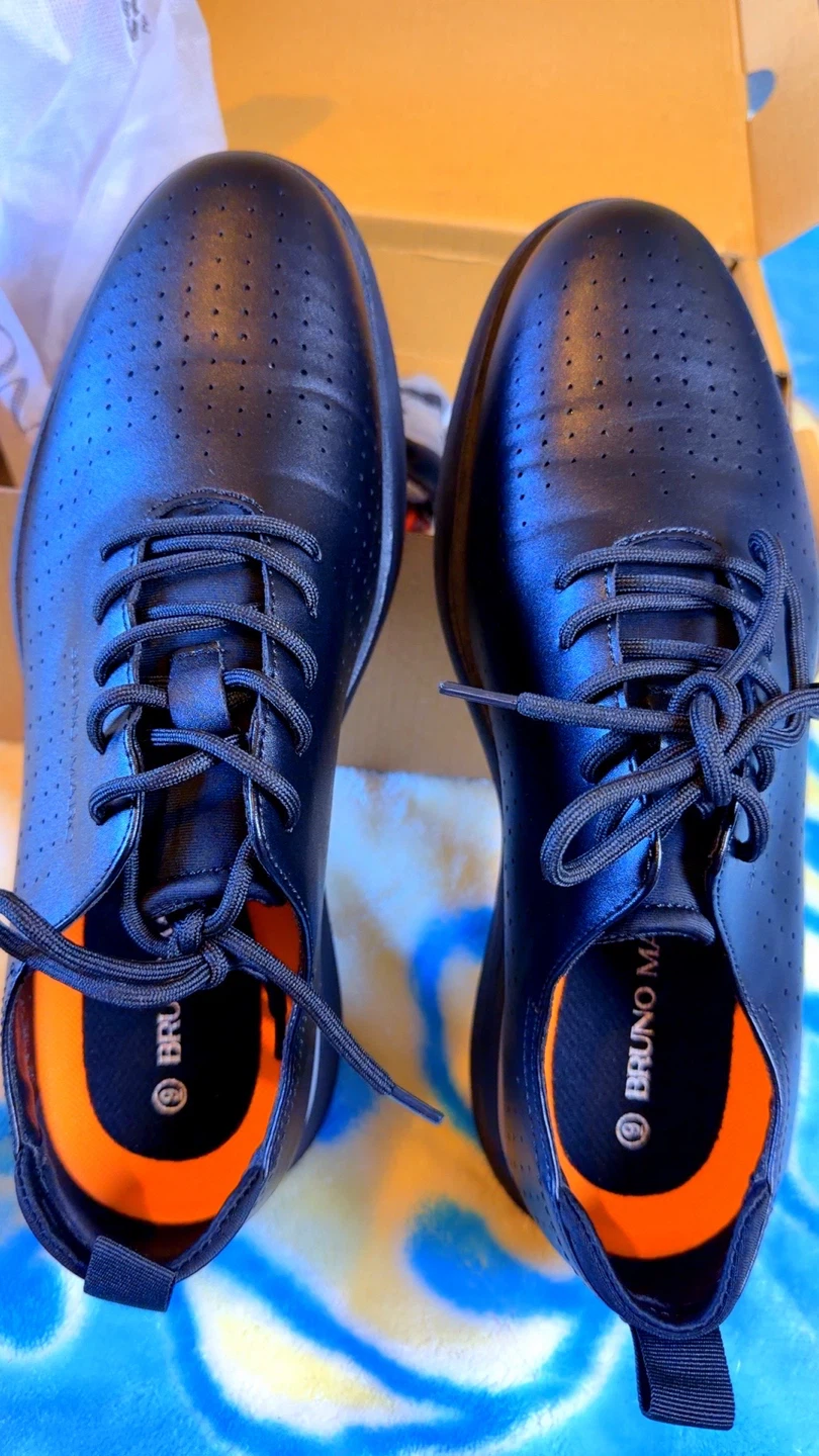 Bruno Magli Black Perforated Oxford Shoes - Size 9 - photo 4