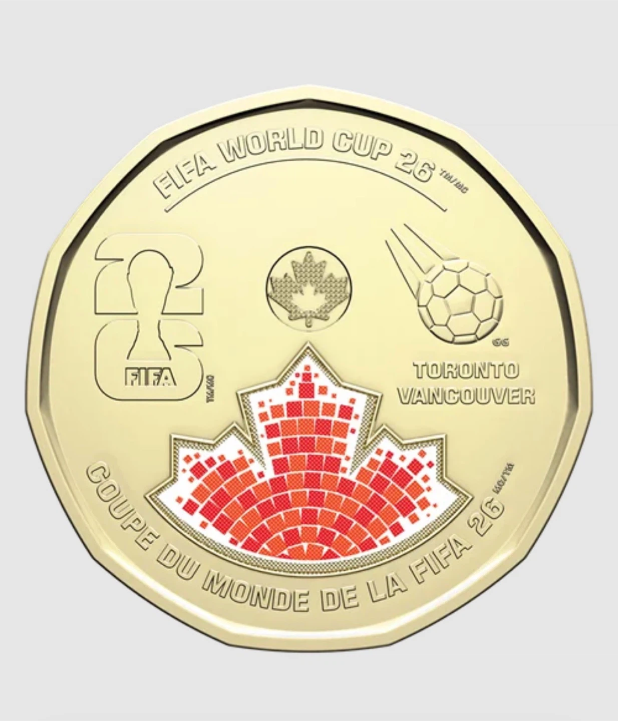 Canada 2026 FIFA World Cup Dollar Coin Coloured and Non Coloured