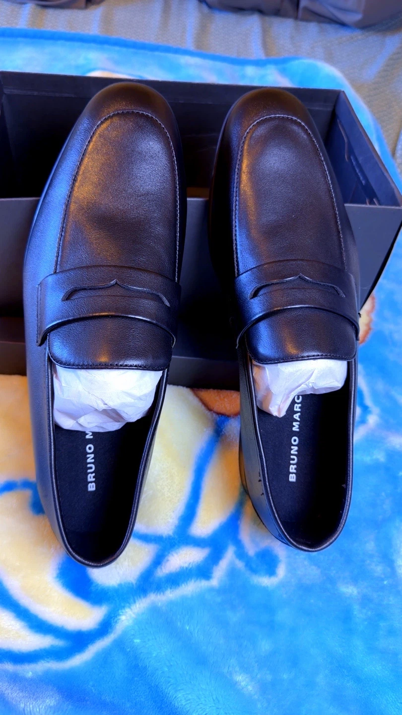 Bruno Marc Men's Black Loafers Size 9.5