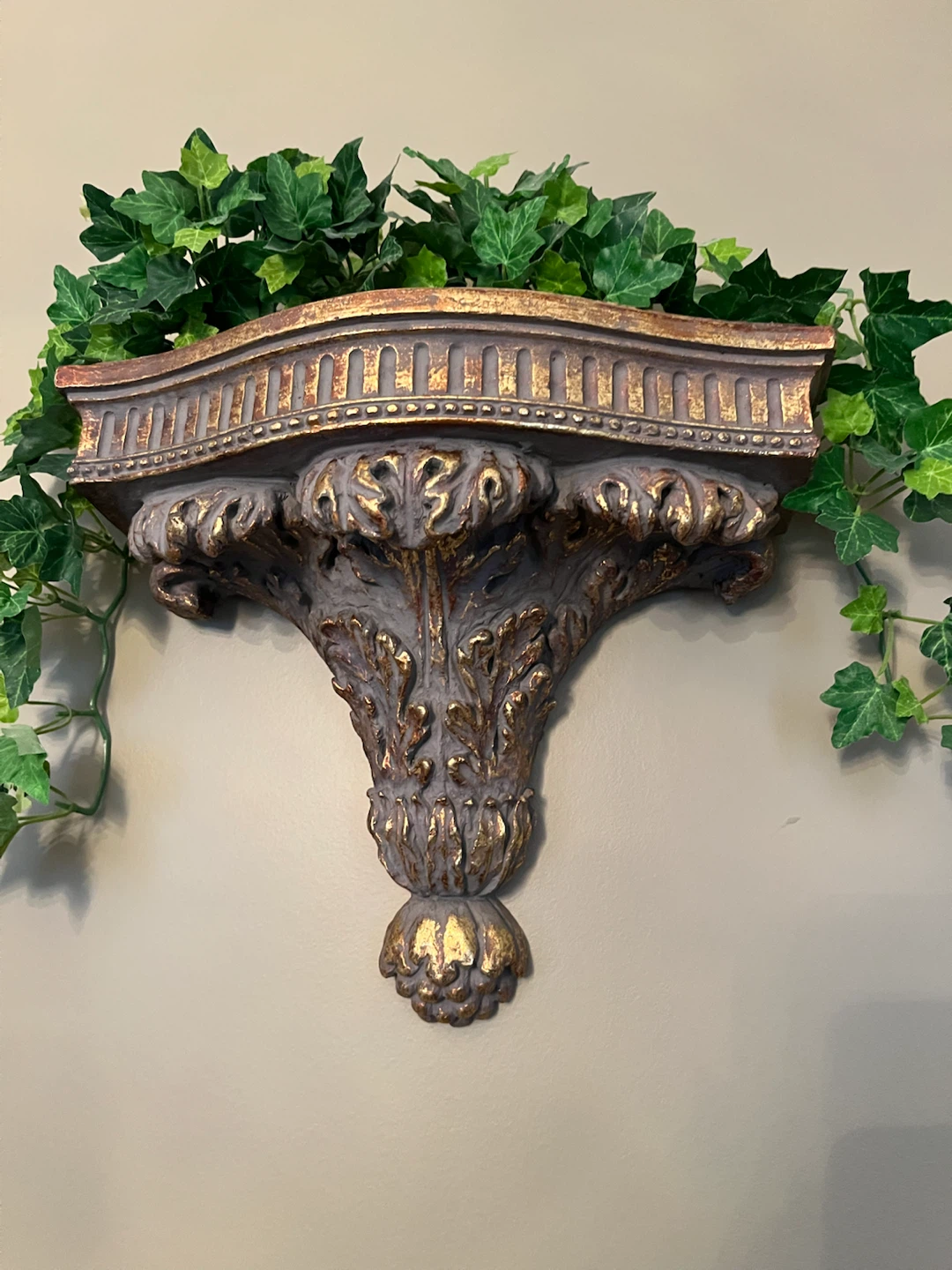 Decorative Wall Shelf with Ornate Bracket