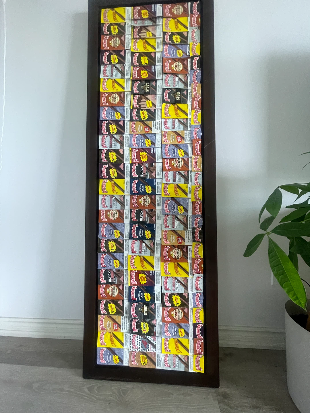 Handmade Backwoods Cigar Wrapper Mosaic Wall Art (Framed)