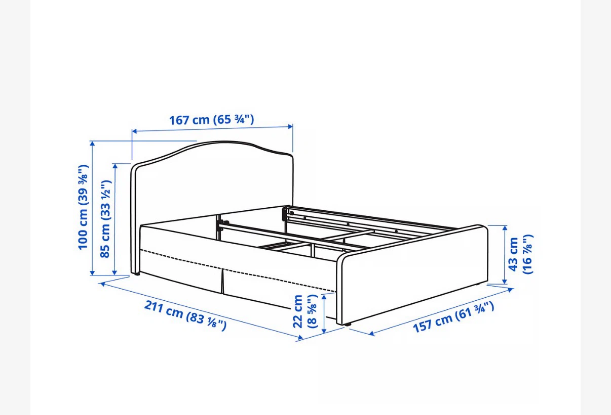 IKEA Ramnefjall Queen Bed Frame - photo 2