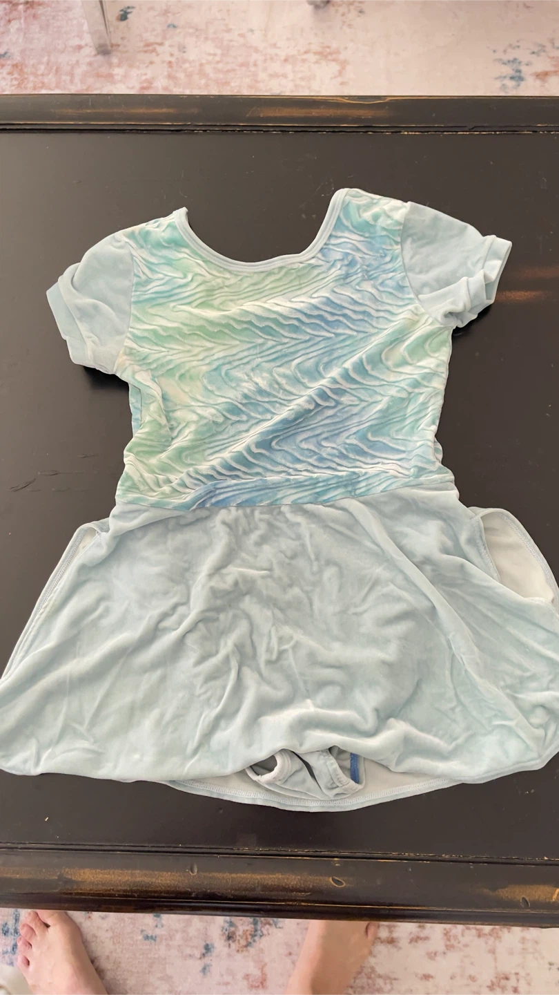 Blue & Green Swirl Pattern Leotard/Dress