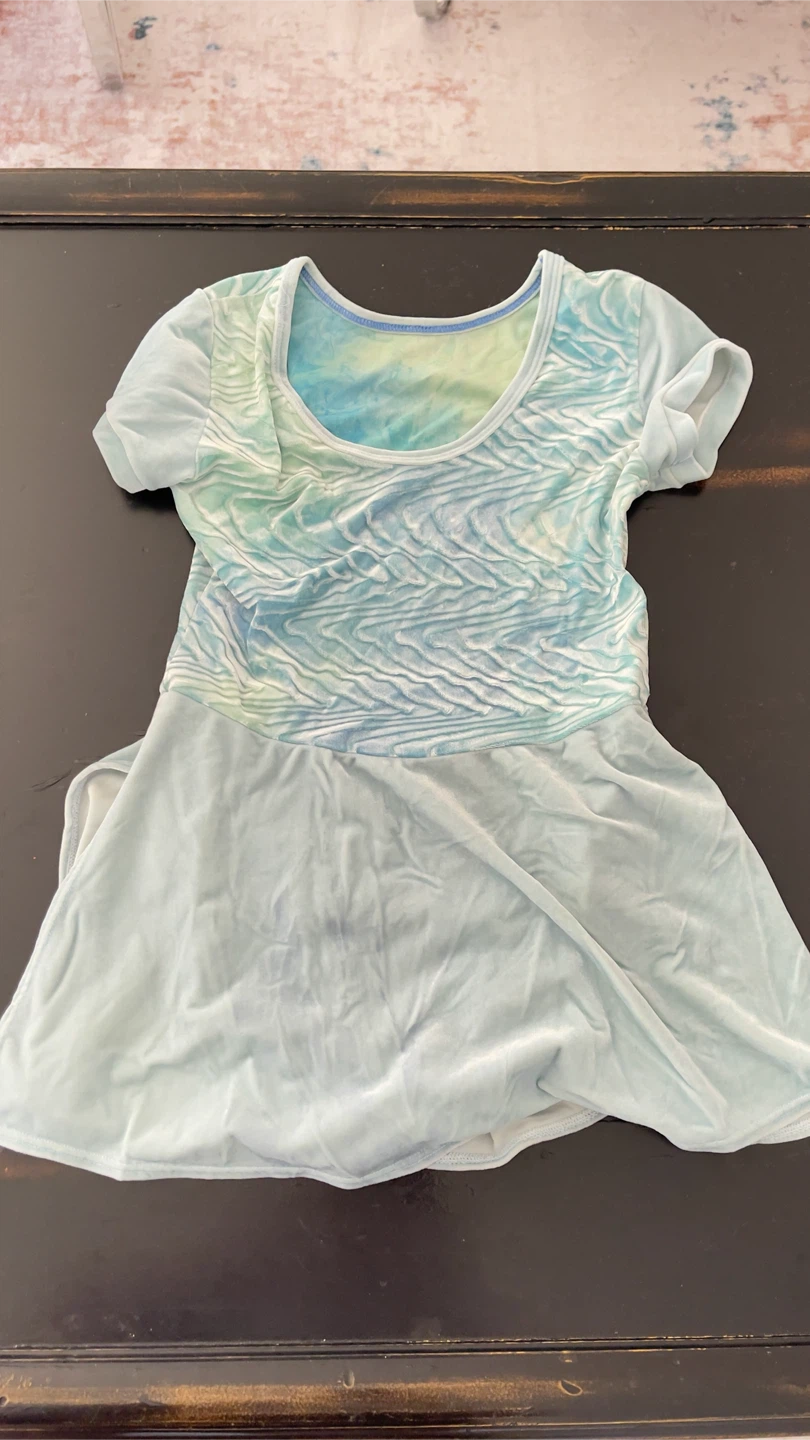 Blue & Green Swirl Pattern Leotard/Dress - photo 2