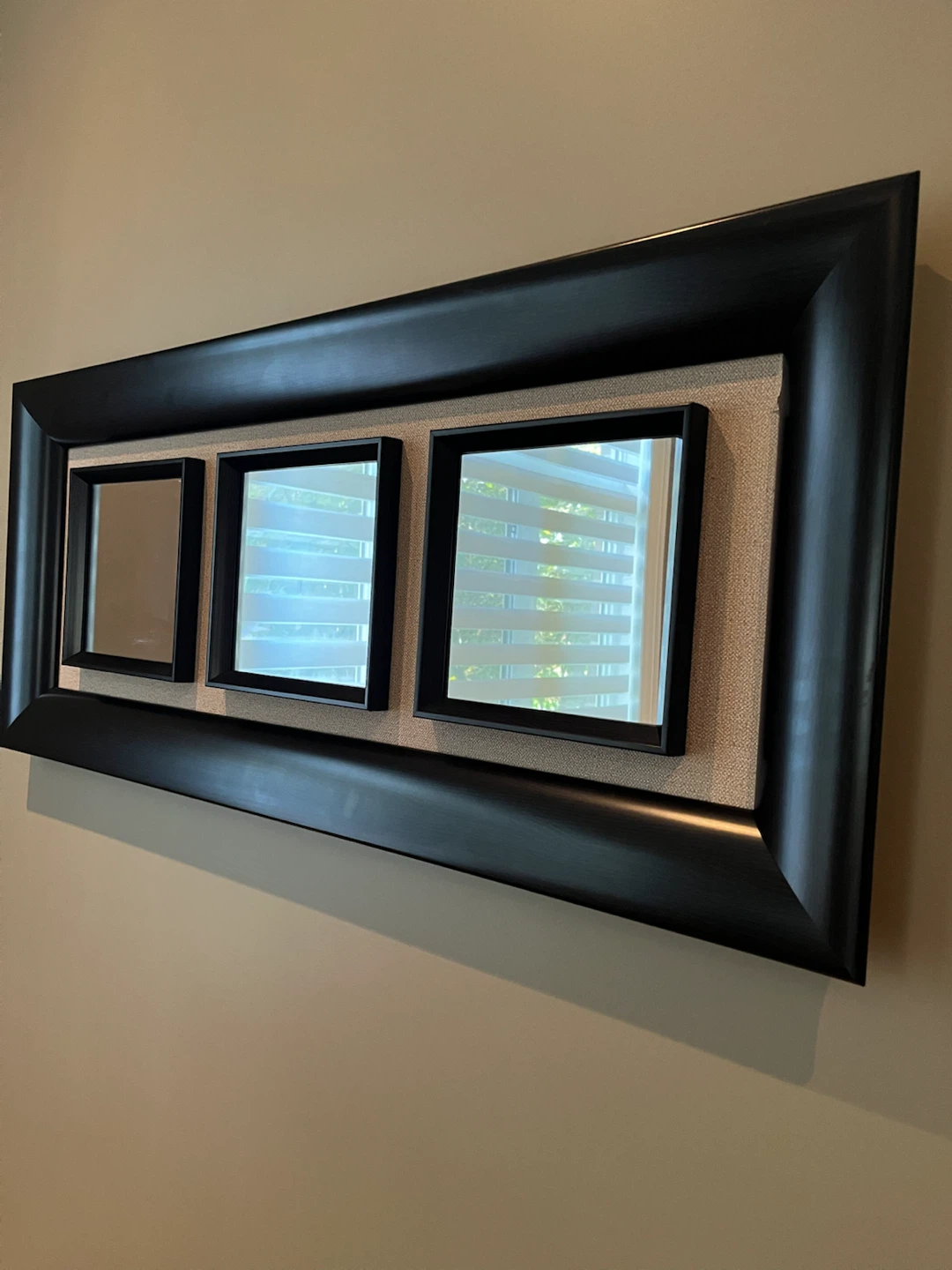 Decorative Wall Mirror with Three Square Panels