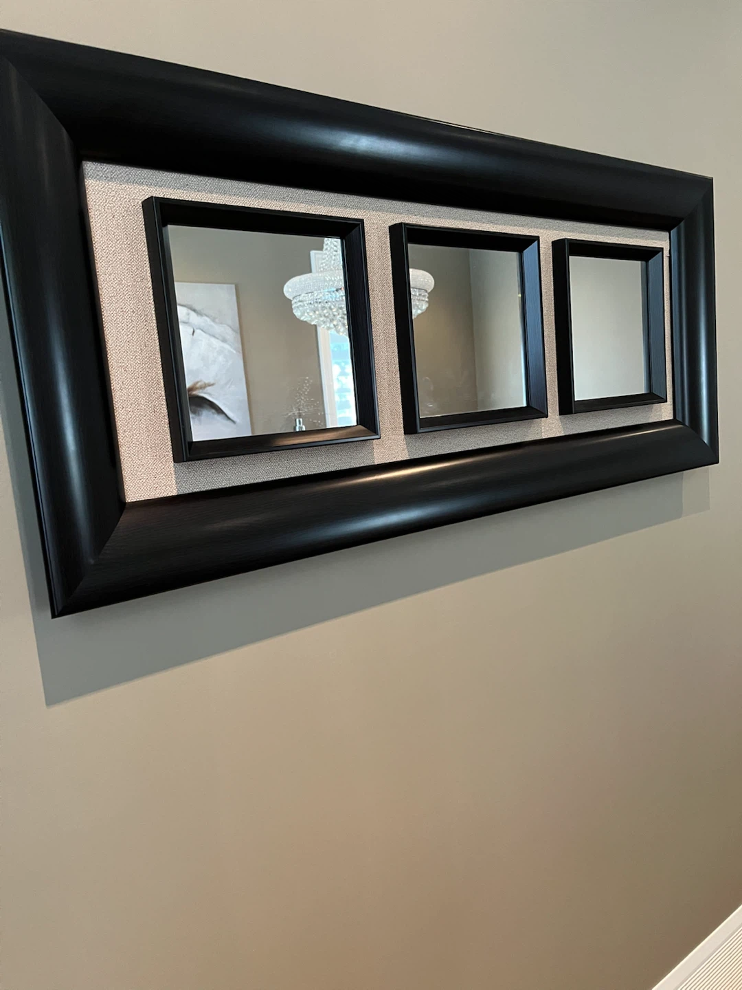 Decorative Wall Mirror with Three Square Panels - photo 2