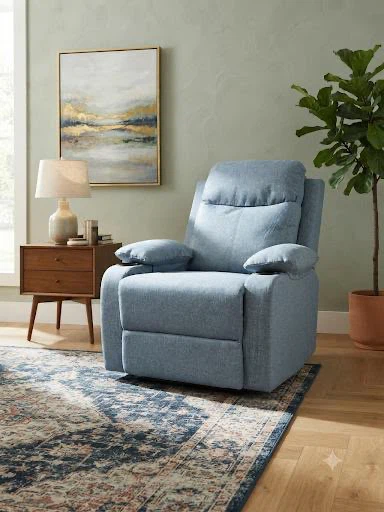 Light Blue Recliner Chair