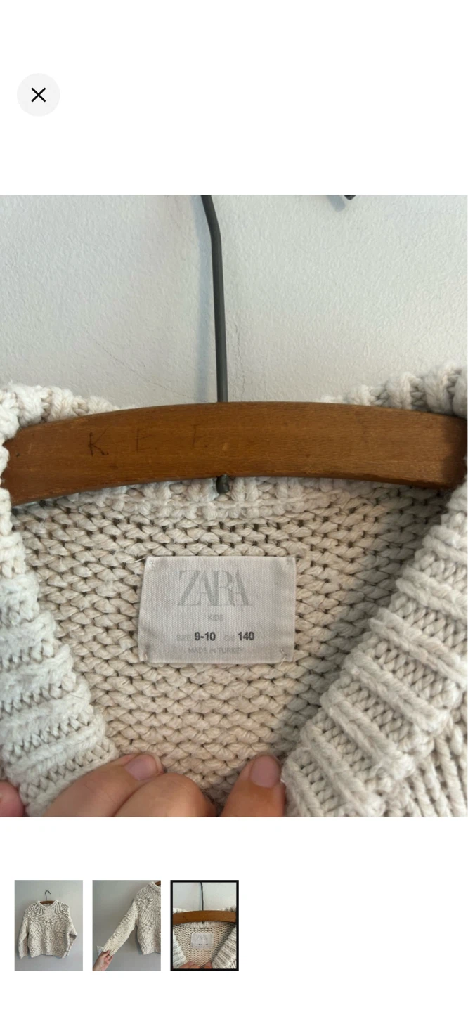 Zara Cream Knit Sweater with Heart Detail - photo 3
