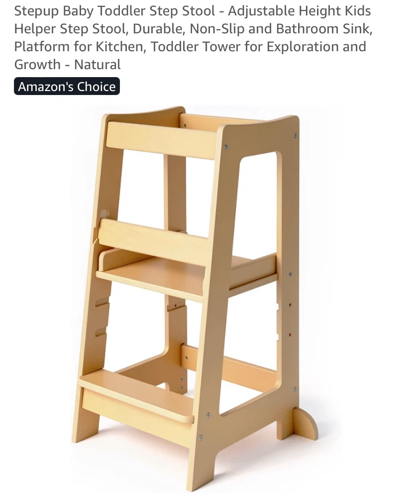 New Stepup Baby Toddler Helper Step Stool - Adjustable Height