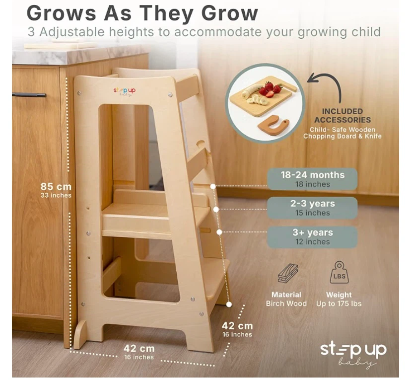 New Stepup Baby Toddler Helper Step Stool - Adjustable Height - photo 2