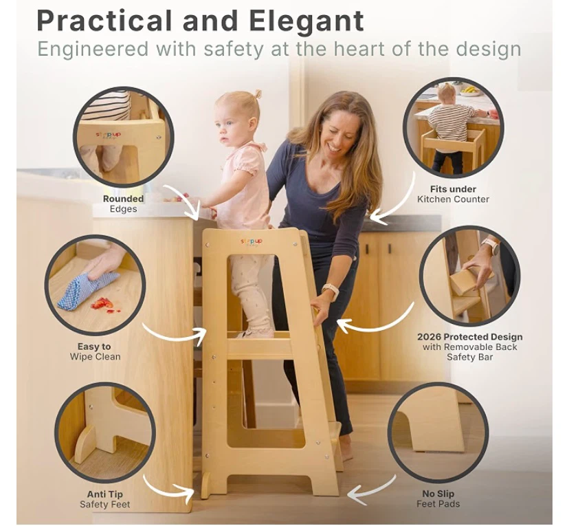 New Stepup Baby Toddler Helper Step Stool - Adjustable Height - photo 5