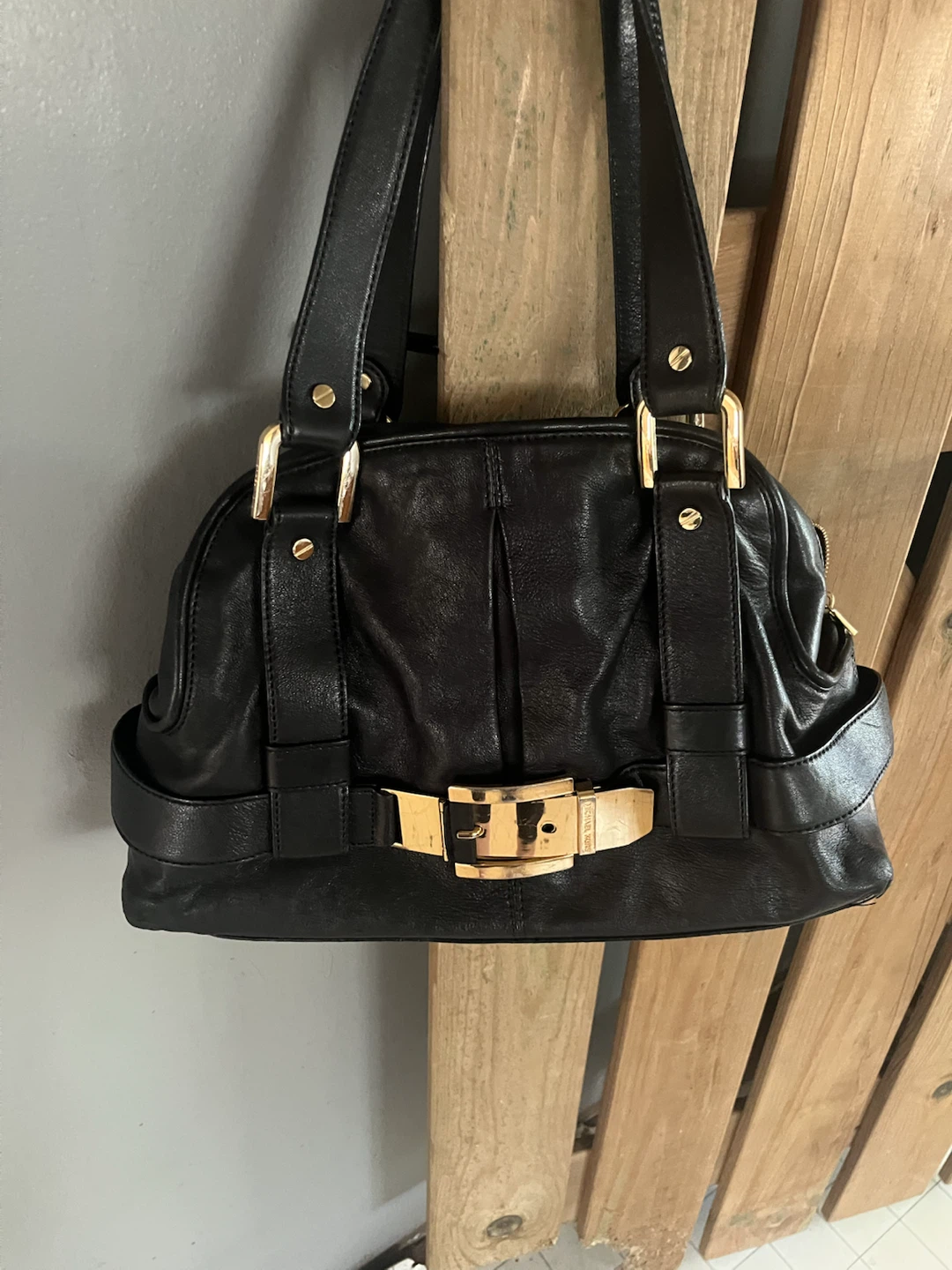 Michael Kors Black Leather Satchel Bag
