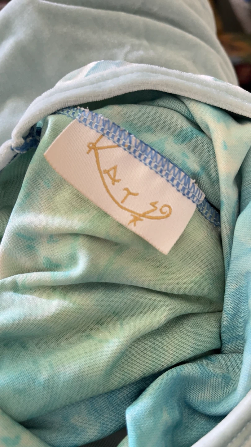 Blue & Green Swirl Pattern Leotard/Dress - photo 3