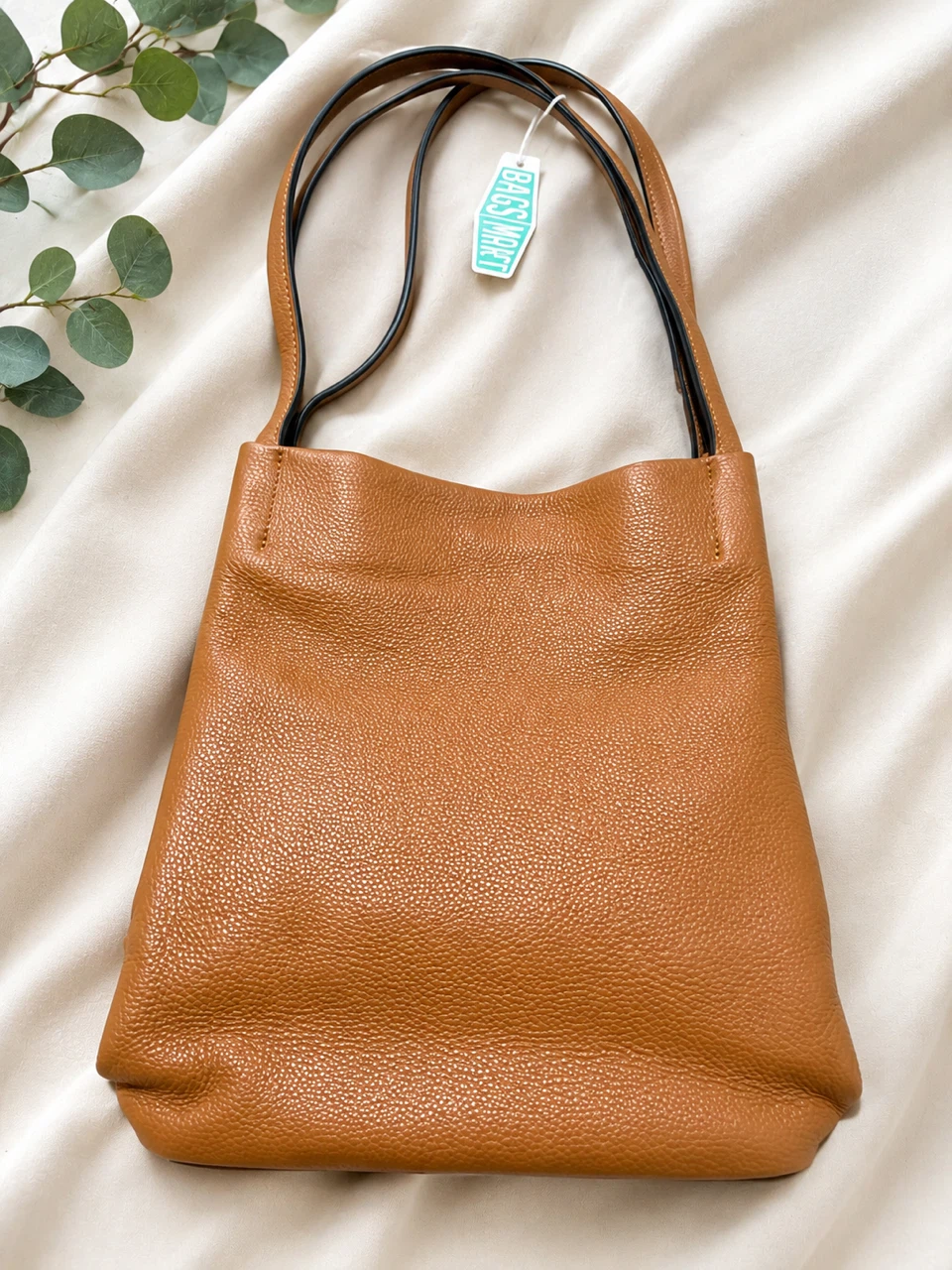 Brown Top Grain Leather Tote Bag