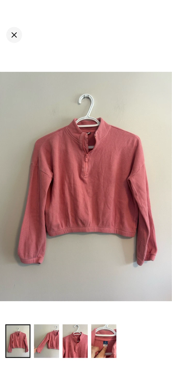 Old Navy Pink Quarter Zip Ribbed Sweater