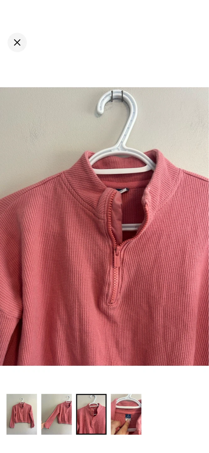 Old Navy Pink Quarter Zip Ribbed Sweater - photo 3