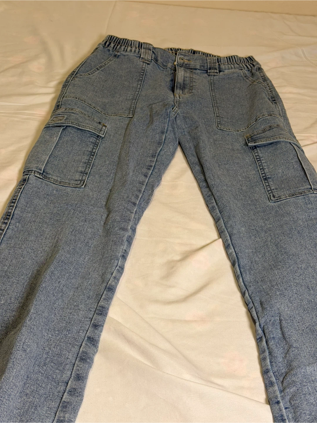 Light Wash Cargo Jeans