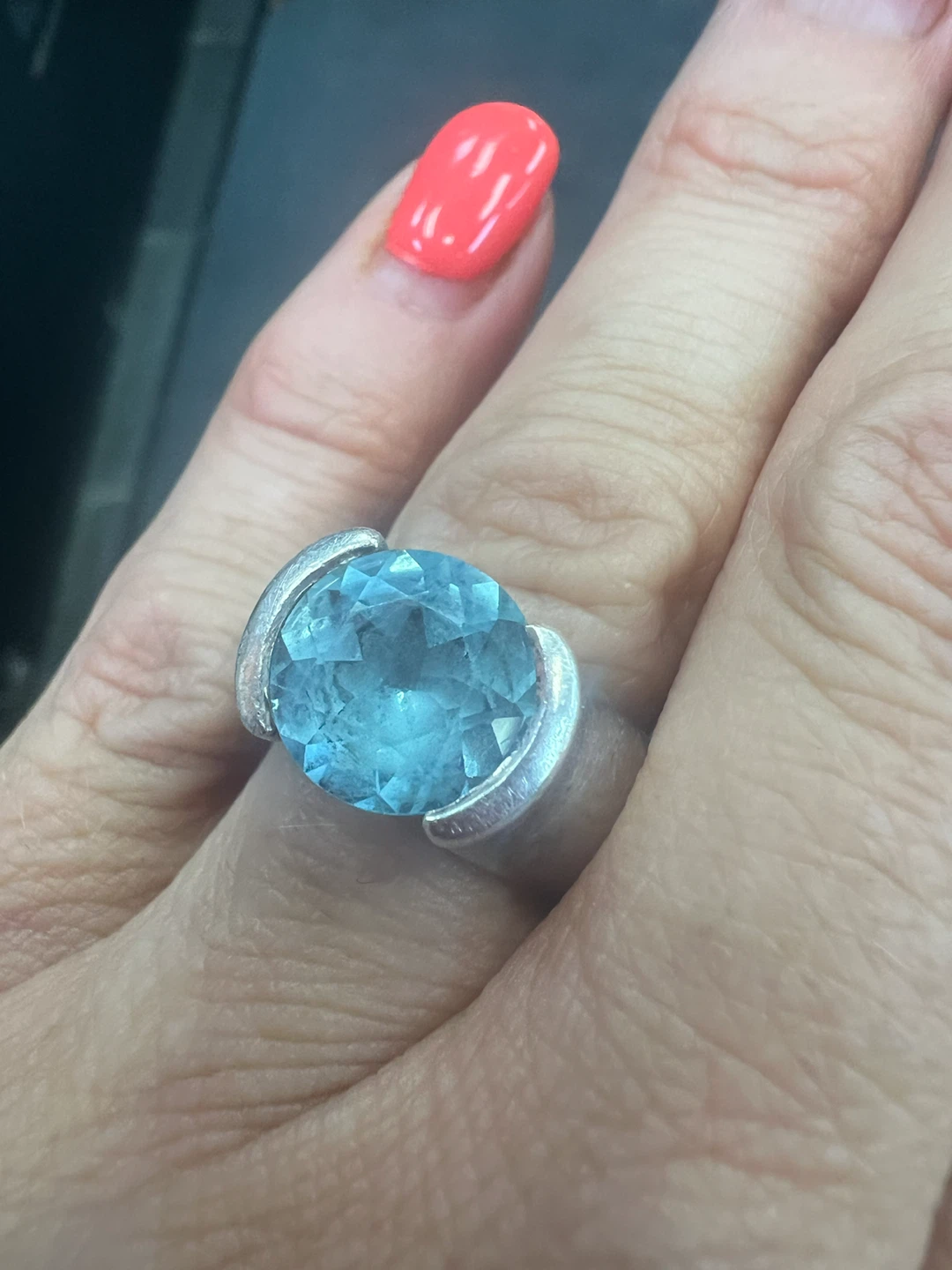 METALTHS Sterling Silver 925 Blue Gemstone Ring