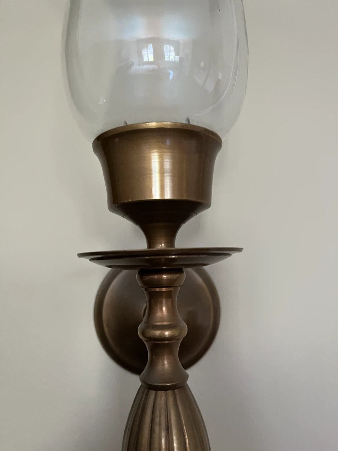 Brass Wall Sconce with Glass Shade - set of 2 - photo 2