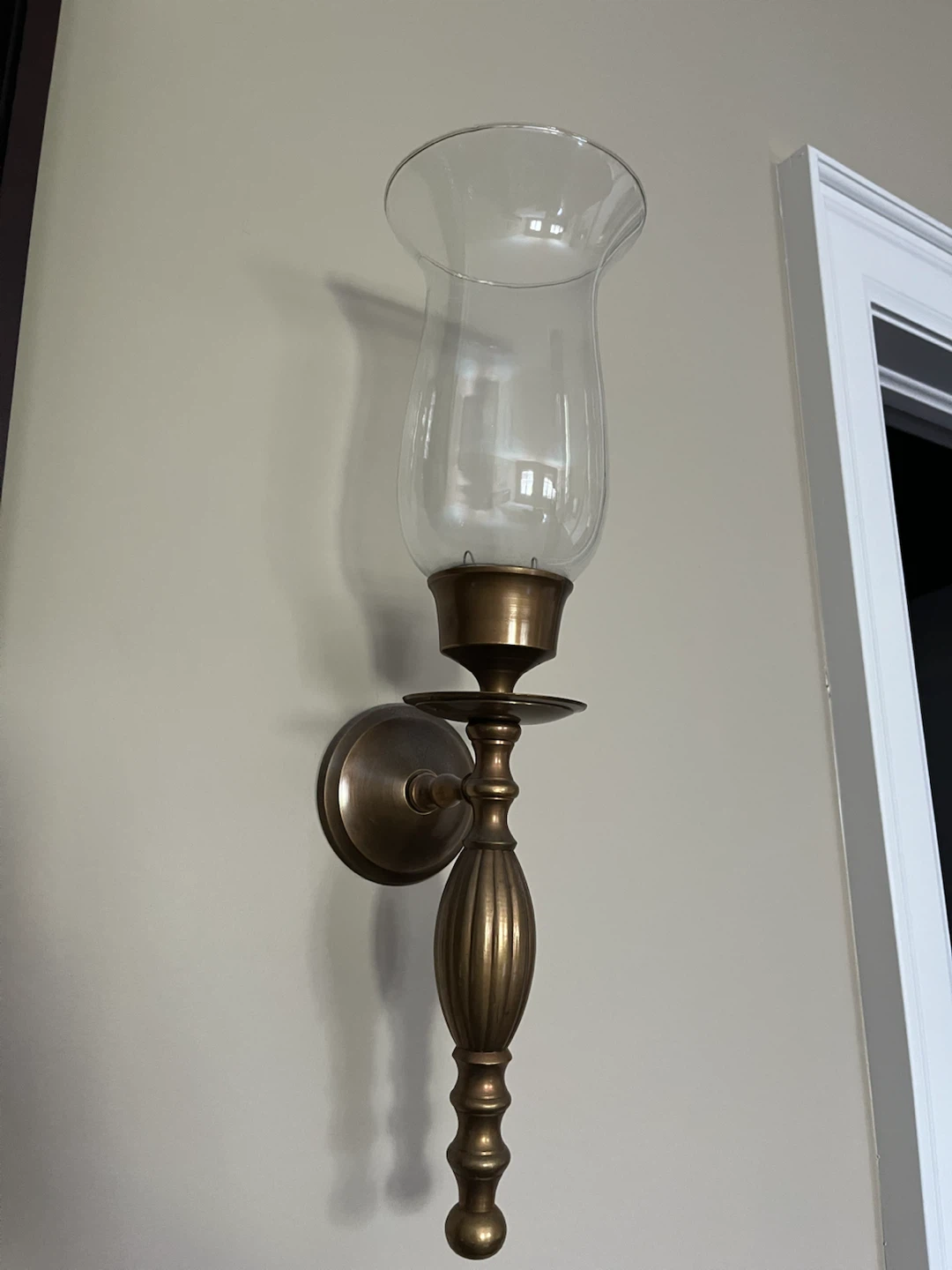 Brass Wall Sconce with Glass Shade - set of 2 - photo 3