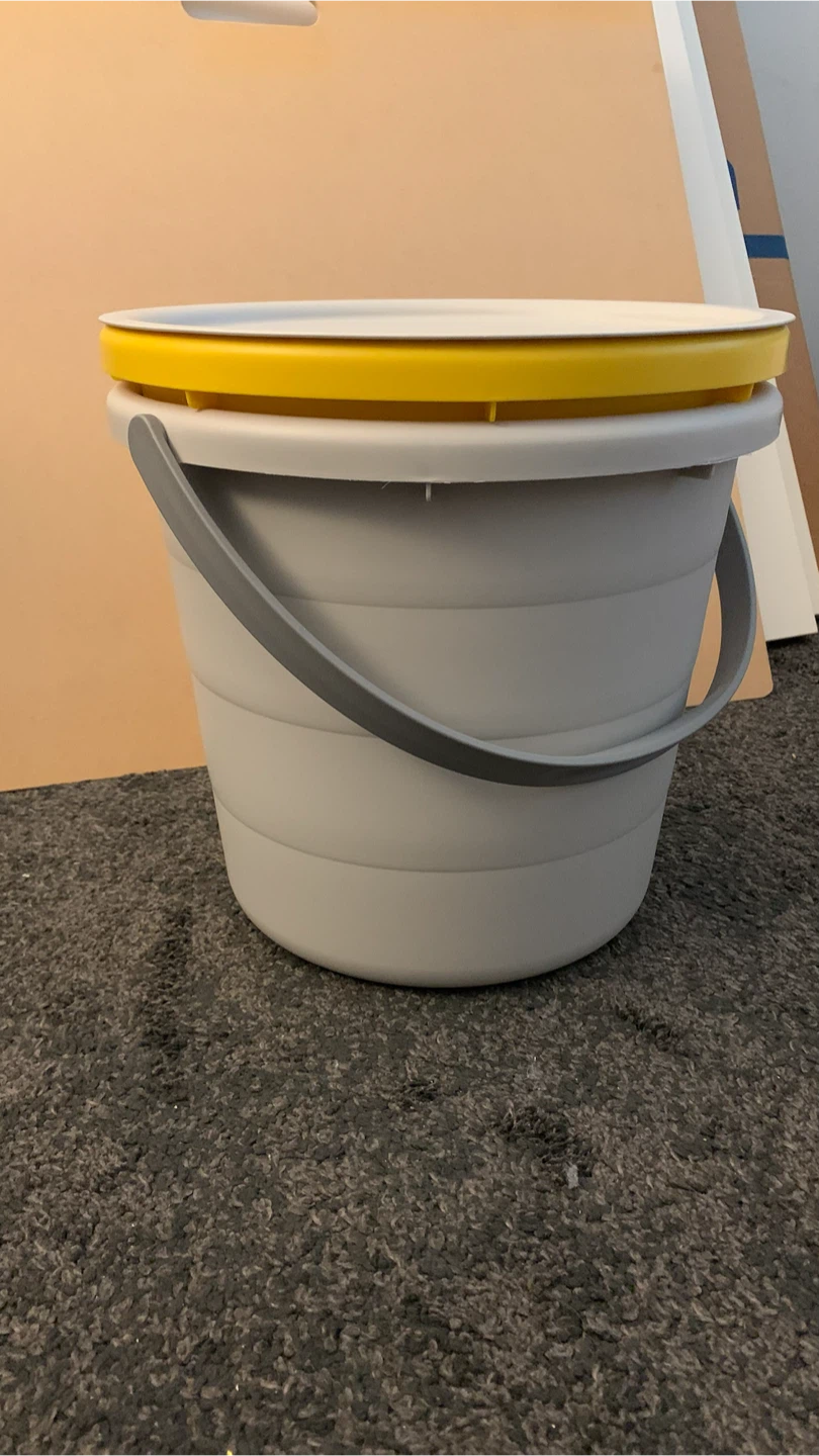 Ikea Bucket with Yellow Bowl and Lid