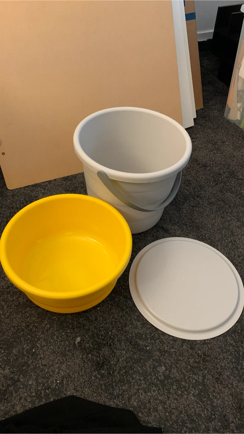 Ikea Bucket with Yellow Bowl and Lid - photo 2