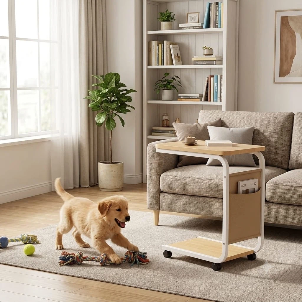 NEW - Wood Top C-Table with Storage Pocket - photo 3