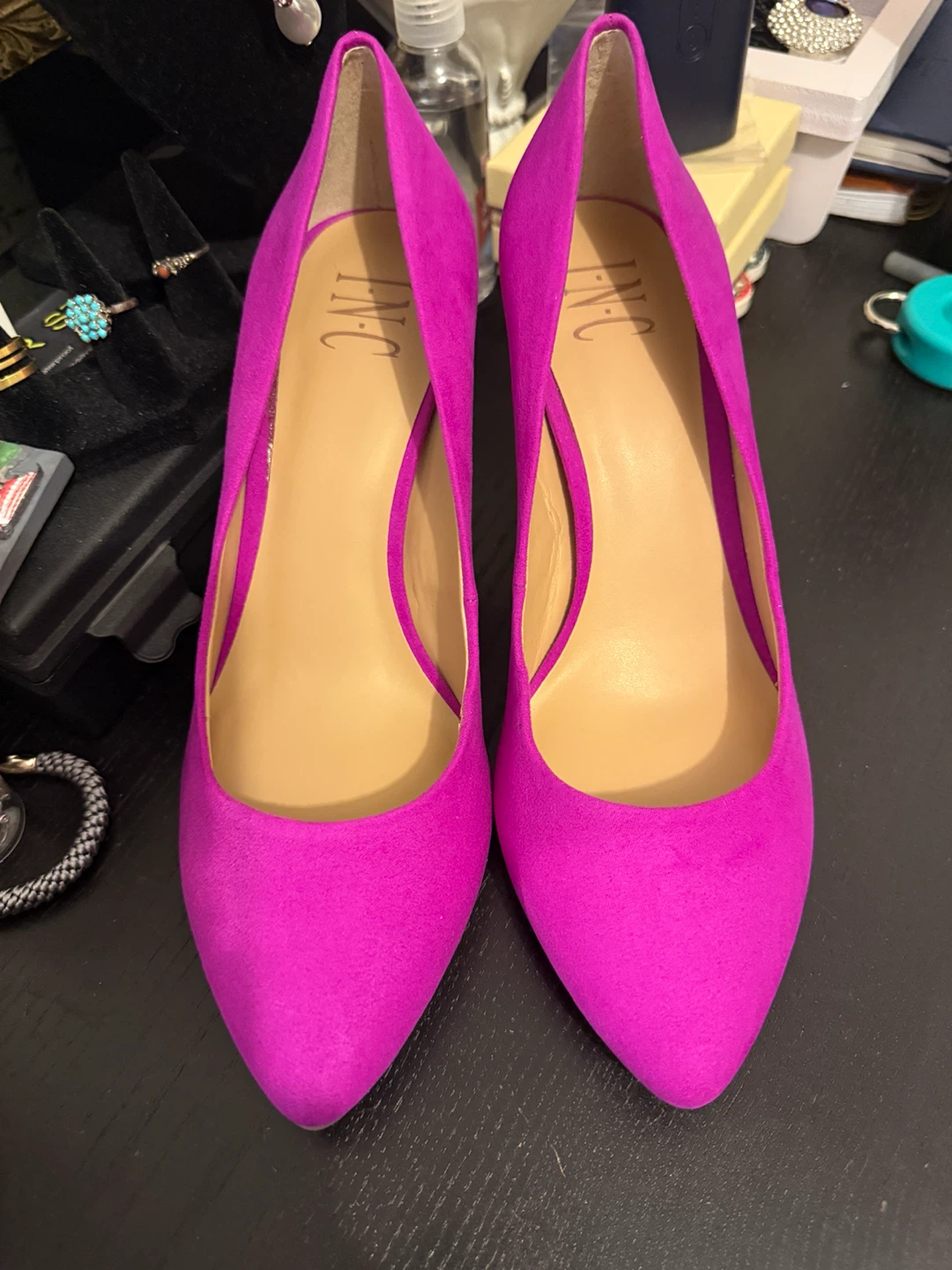 INC International Concepts Pink Suede Heels - Size 8M