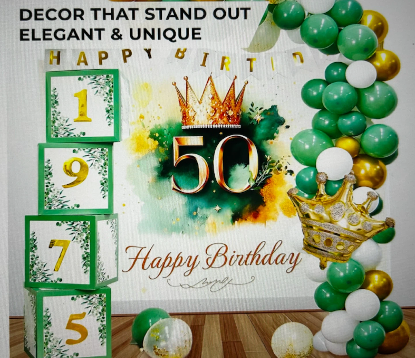 50th Birthday Party Decor Set