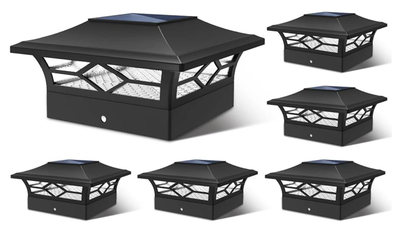 6 pack Solar Post Cap Lights