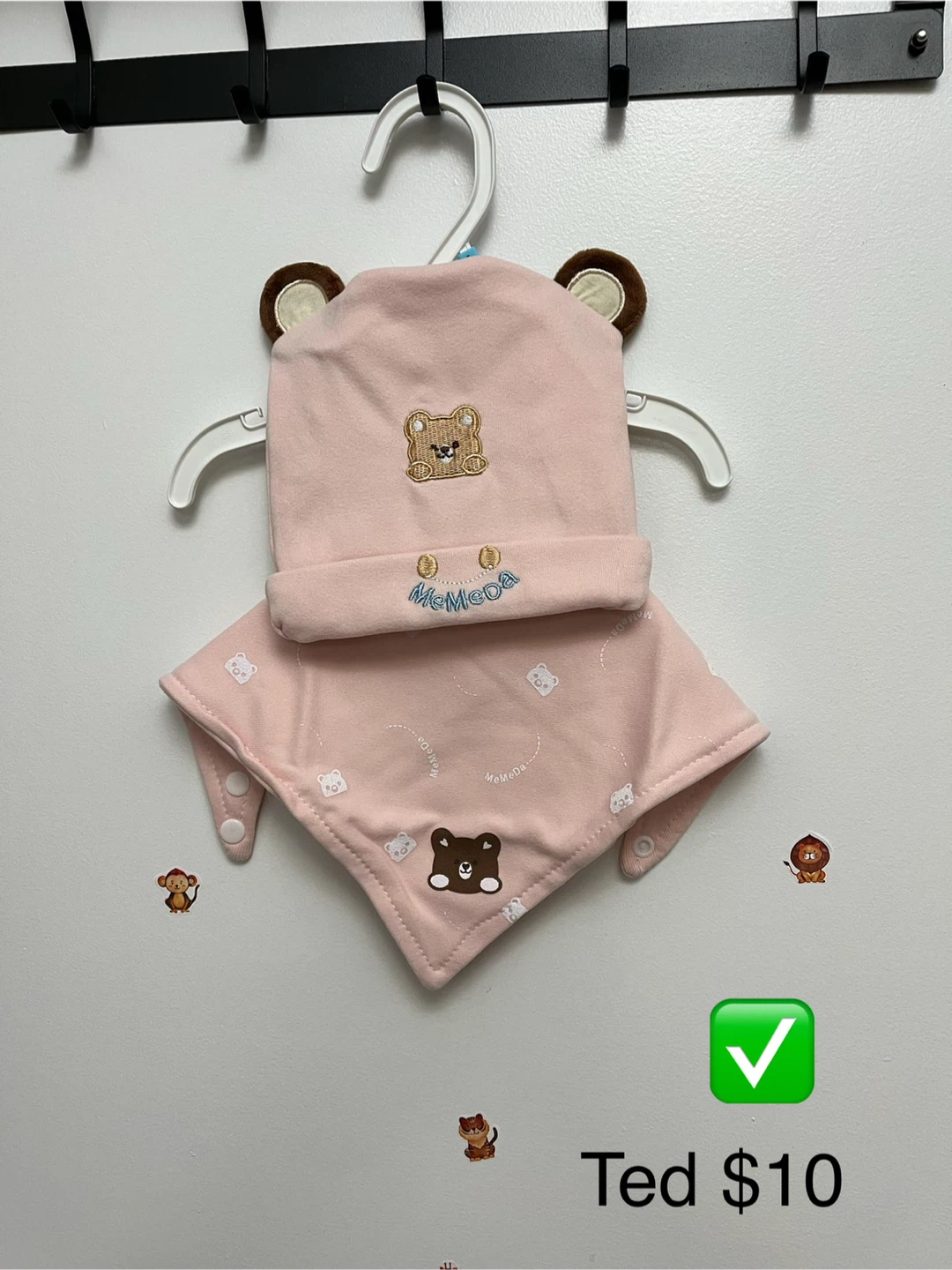 Baby Girl Clothes Set - Romper, Bib, and Hat