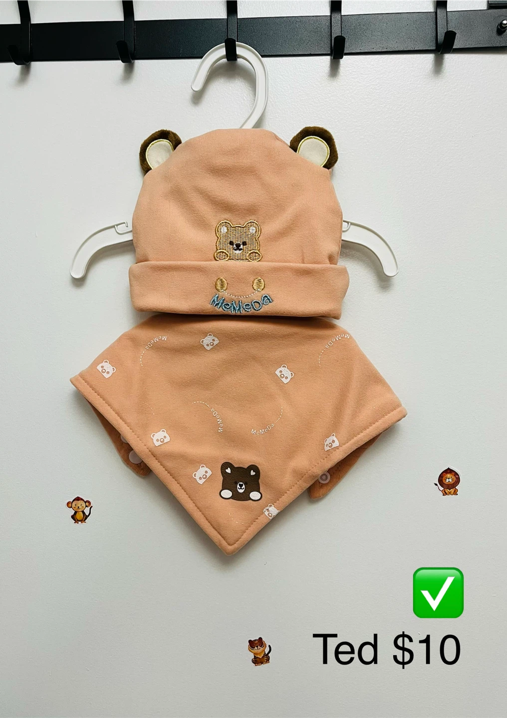 Baby Girl Clothes Set - Romper, Bib, and Hat - photo 2