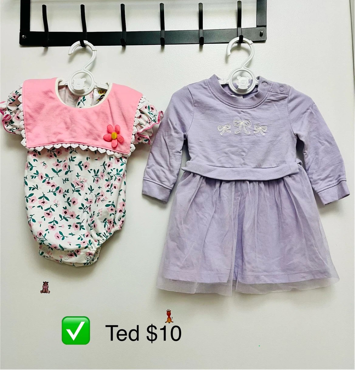 Baby Girl Clothes Set - Romper, Bib, and Hat - photo 4