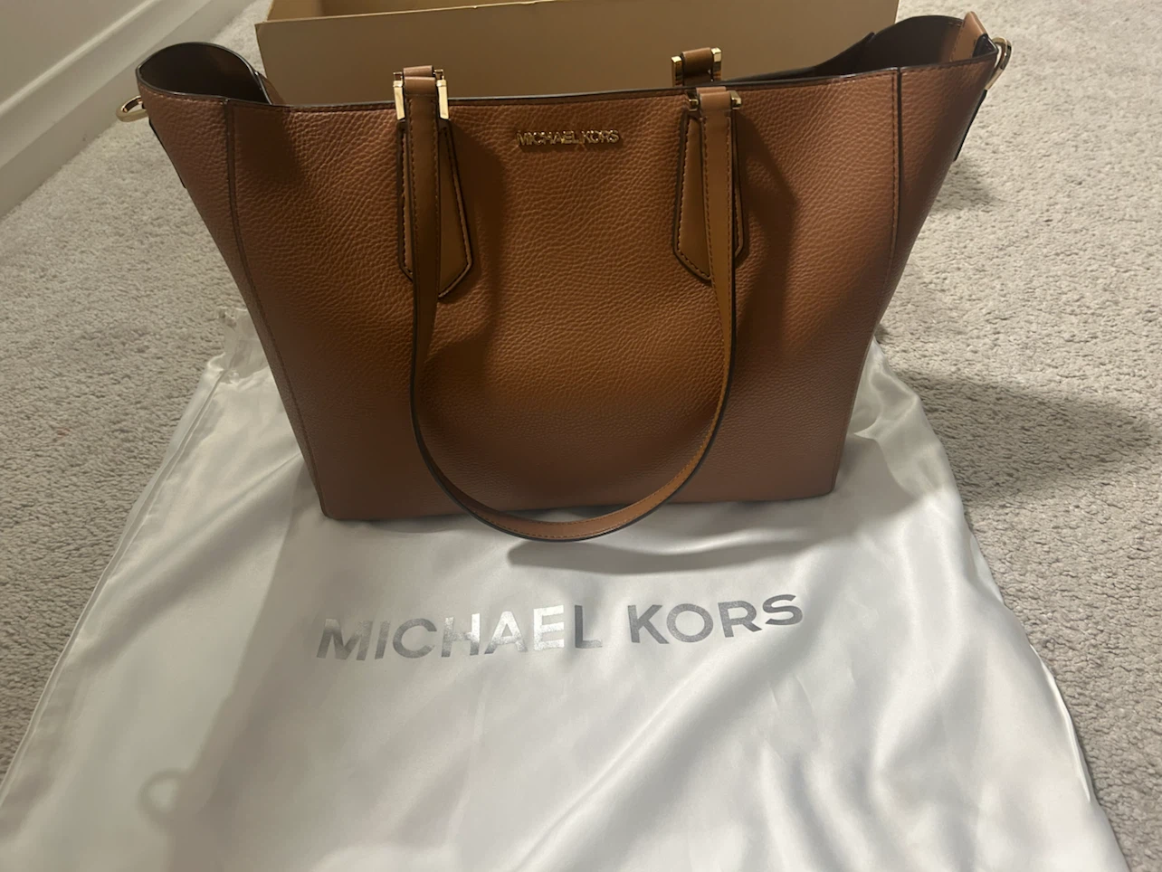 Michael Kors Brown Leather Tote Bag